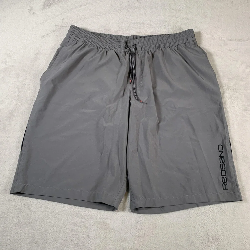 Redsand Shorts Mens‎ XL Gray Stretch Drawstring Athletic Quick Dry Activewear
